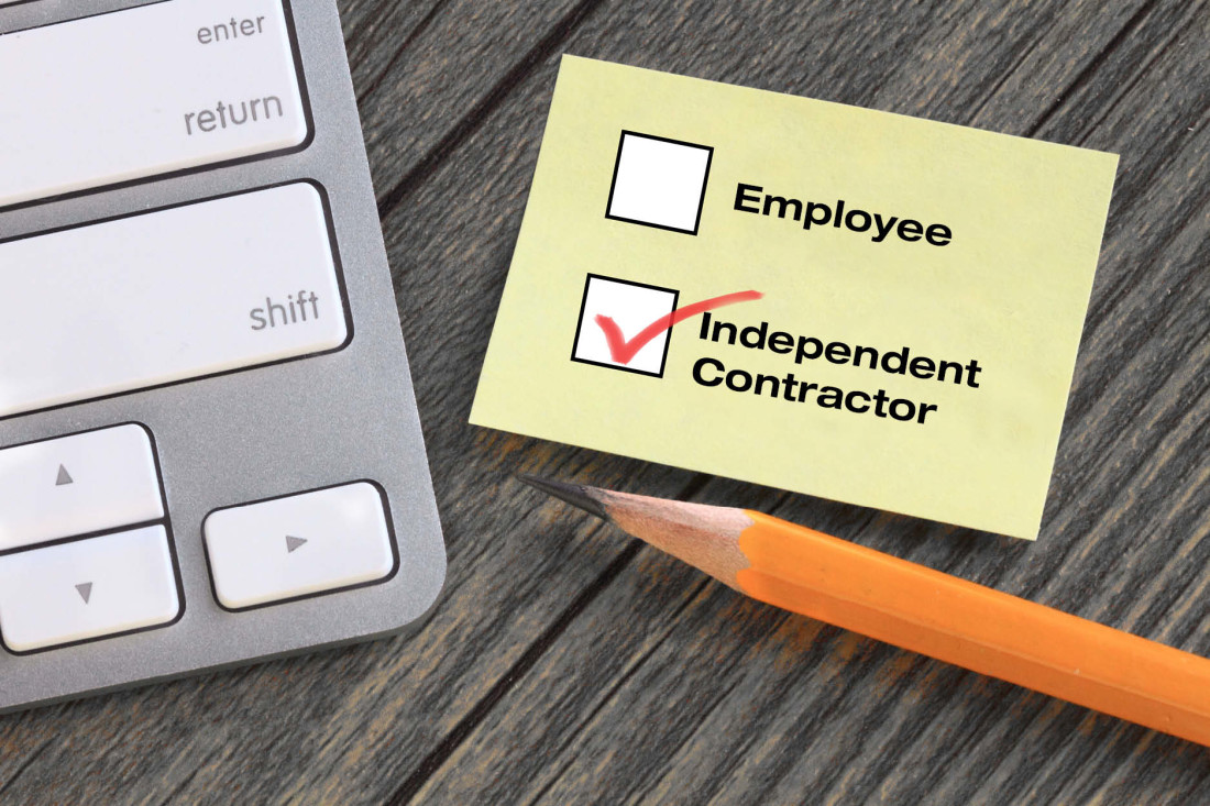 Employee versus independent contractor decision, with independent contractor checked