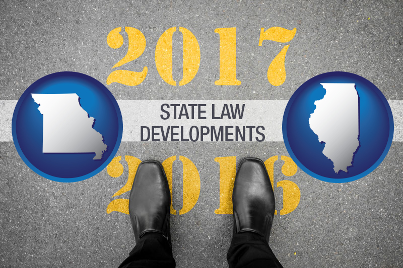 Shoes moving from 2016 to 2017 with pictures of Illinois and Missouri